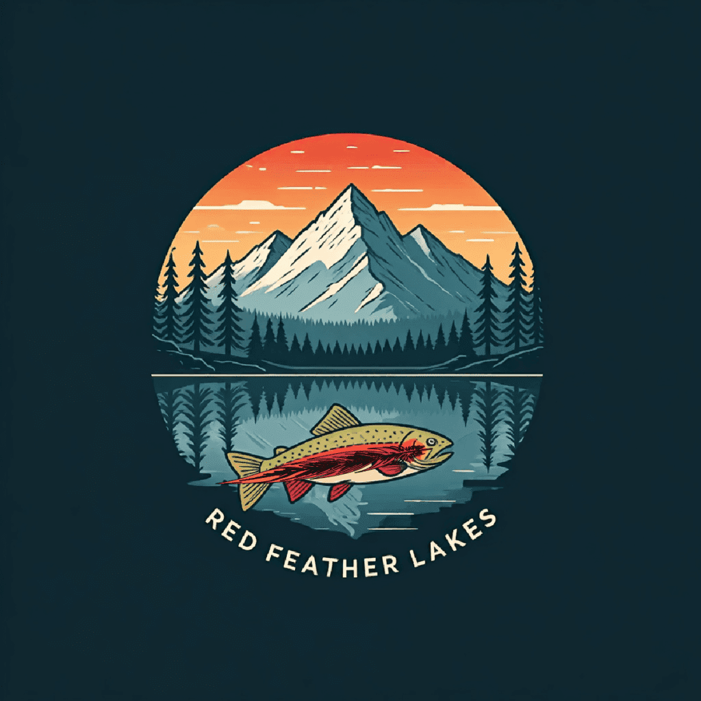 Red feather lakes travel guide logo design