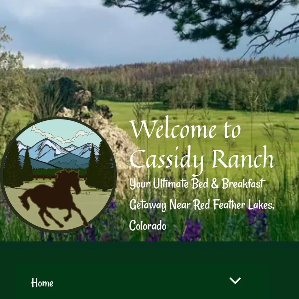 Cassidy Ranch Website Home Page Home Page for one of our client websites. Website Development and Marketing Portfolio Project