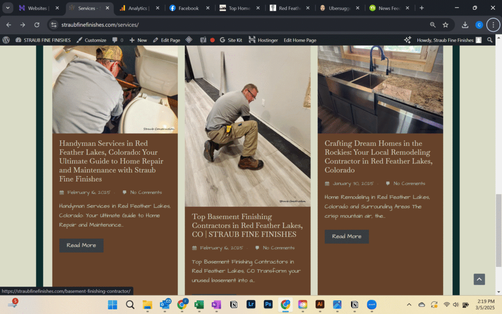 small business website for Straub Fine Finishes
