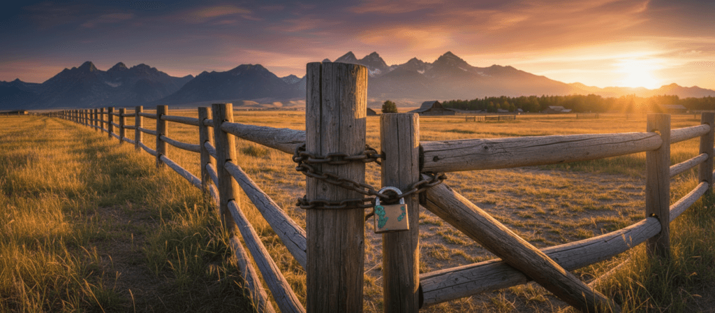 Padlocked Colorado Ranch Gate