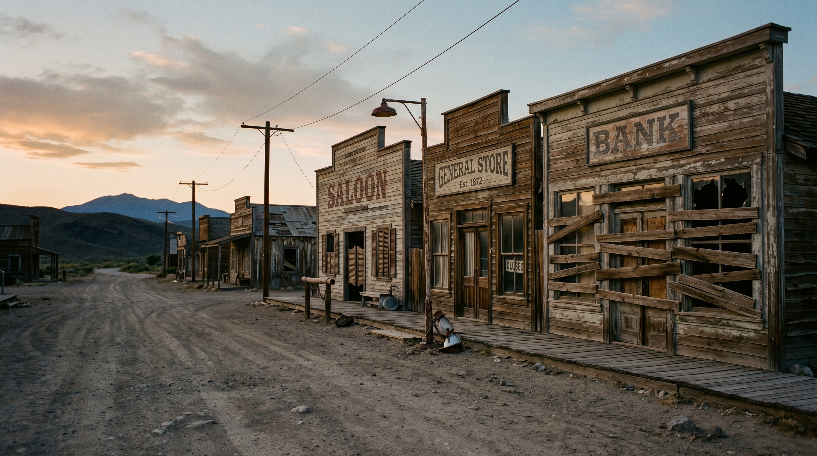 Deserted main street illustrating a business invisible to AI search