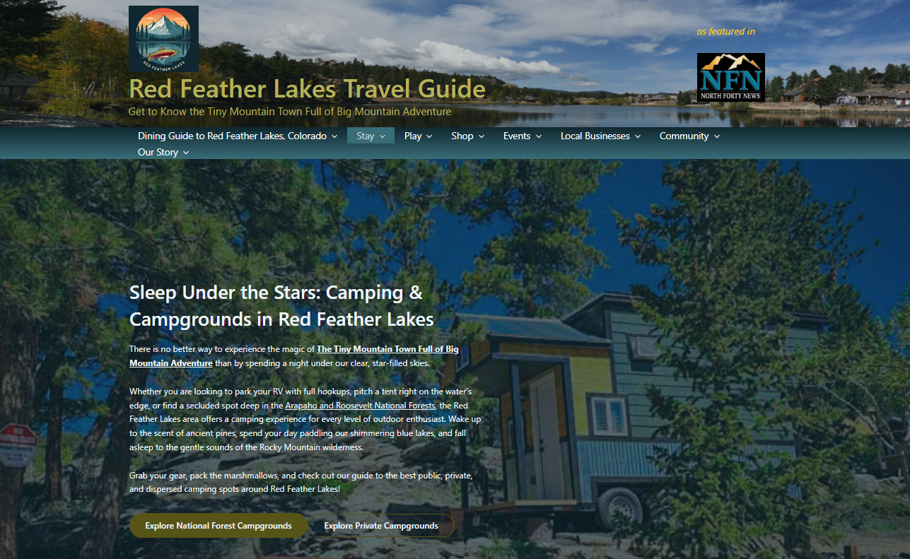 Red Feather Lakes travel website