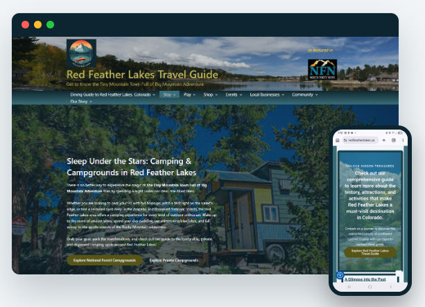 Red Feather Lakes Travel Guide website by Rural Mountain Media