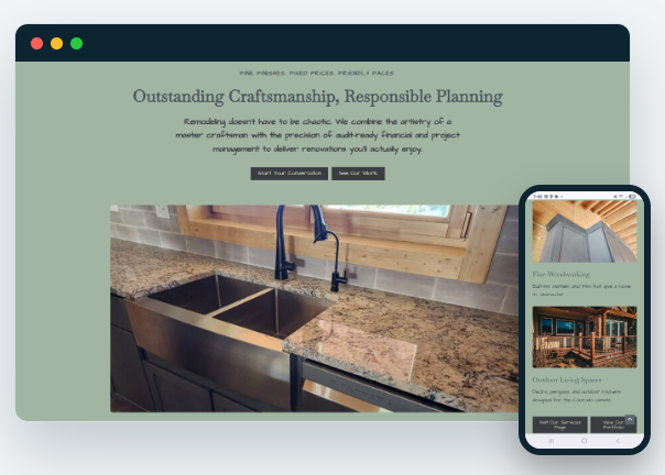 Straub Fine Finishes website by Rural Mountain Media
